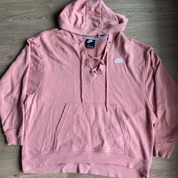 Nike Club Lace-Up Hooded Sweatshirt (Large) - Picture 6 of 6